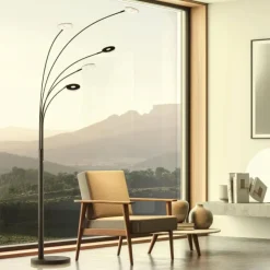Luminaires Fischer & Honsel Éclairage Led|Lampadaire Fischer & Honsel Dent LED Noir, 5 lumières