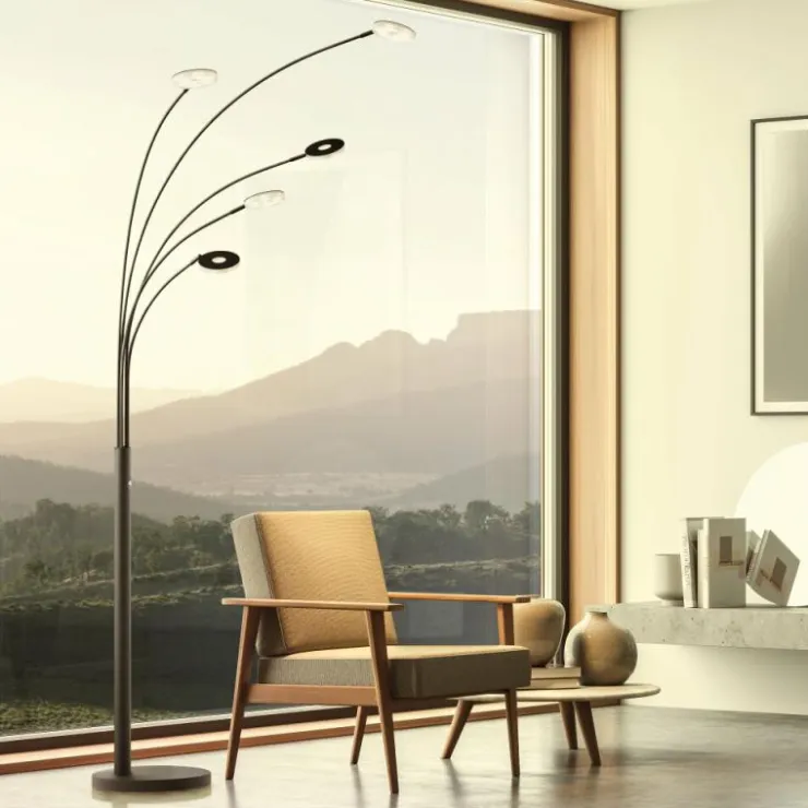 Luminaires Fischer & Honsel Éclairage Led|Lampadaire Fischer & Honsel Dent LED Noir, 5 lumières