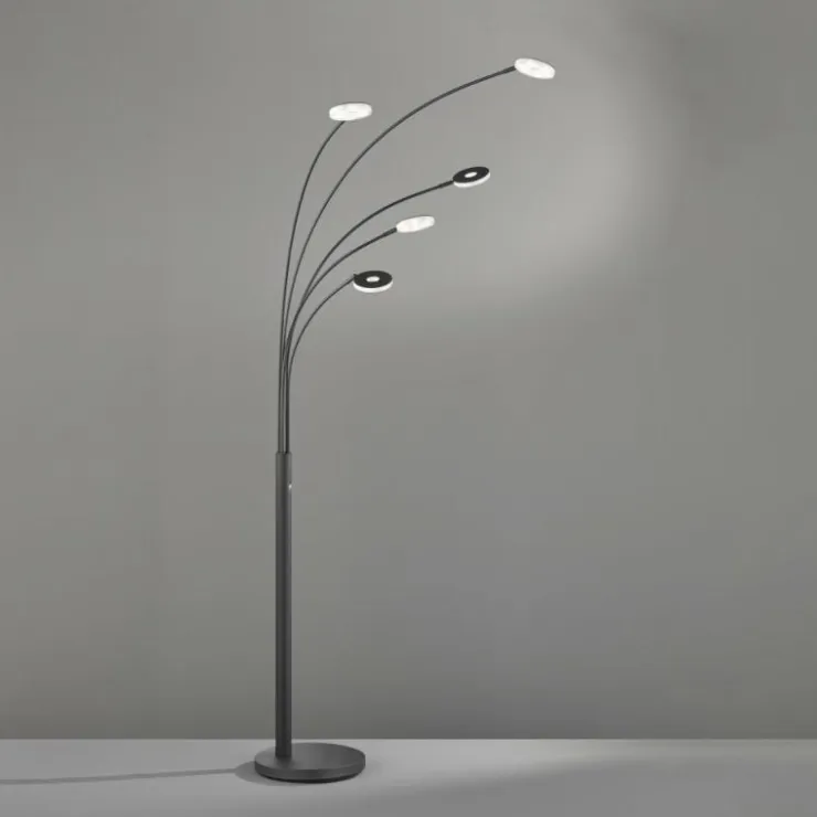 Luminaires Fischer & Honsel Éclairage Led|Lampadaire Fischer & Honsel Dent LED Noir, 5 lumières