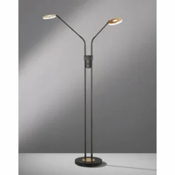 Luminaires Fischer & Honsel Lampadaires Et Lampes Sur Pied|Lampadaire Fischer & Honsel Dent LED Noir, 2 lumières