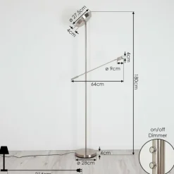 Luminaires Reality Éclairage Led|Lampadaire Florida LED Nickel mat, 2 lumières