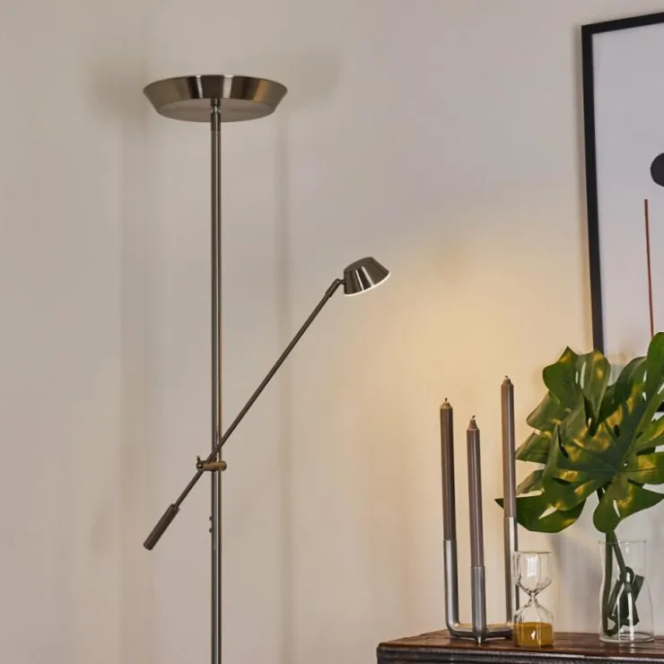 Luminaires Reality Éclairage Led|Lampadaire Florida LED Nickel mat, 2 lumières