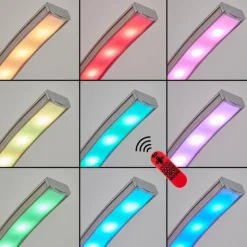 Lampadaire Gamsen LED Nickel mat, 3 lumières, Télécommandes, Changeur de couleurs