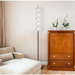 Luminaires Globo Lighting Lampadaires Et Lampes Sur Pied|Lampadaire Globo AIDA LED Noir, 5 lumières