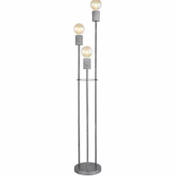 Luminaires Globo Lighting Lampadaires Et Lampes Sur Pied|Lampadaire Globo FREDDY Argent Oxydé, 3 lumières