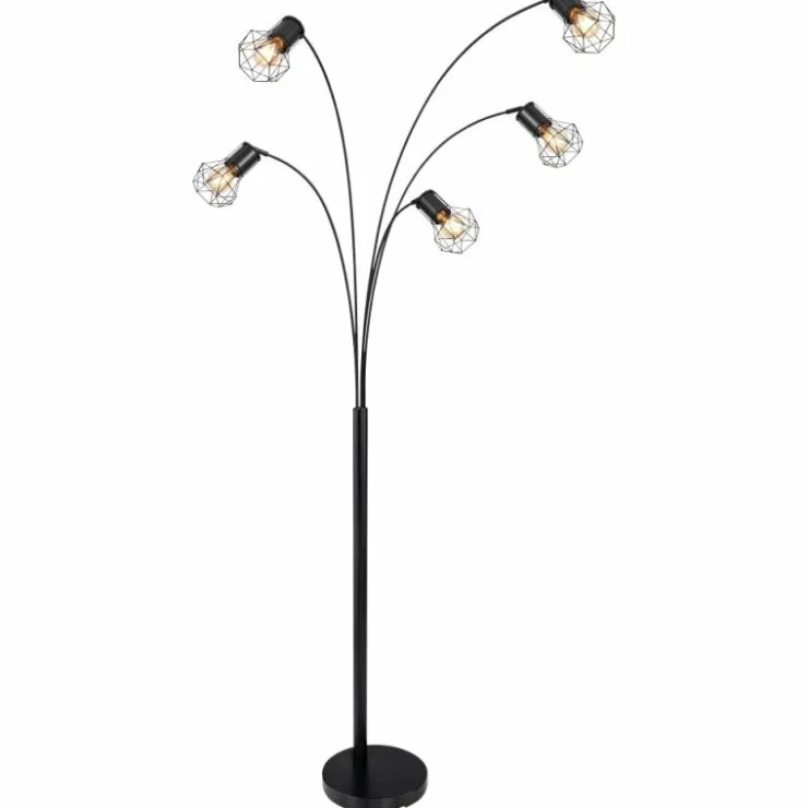 Luminaires Globo Lighting Lampadaires Et Lampes Sur Pied|Lampadaire Globo PRISKA Noir, 5 lumières