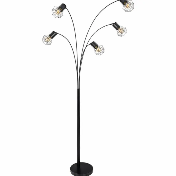 Luminaires Globo Lighting Lampadaires Et Lampes Sur Pied|Lampadaire Globo PRISKA Noir, 5 lumières