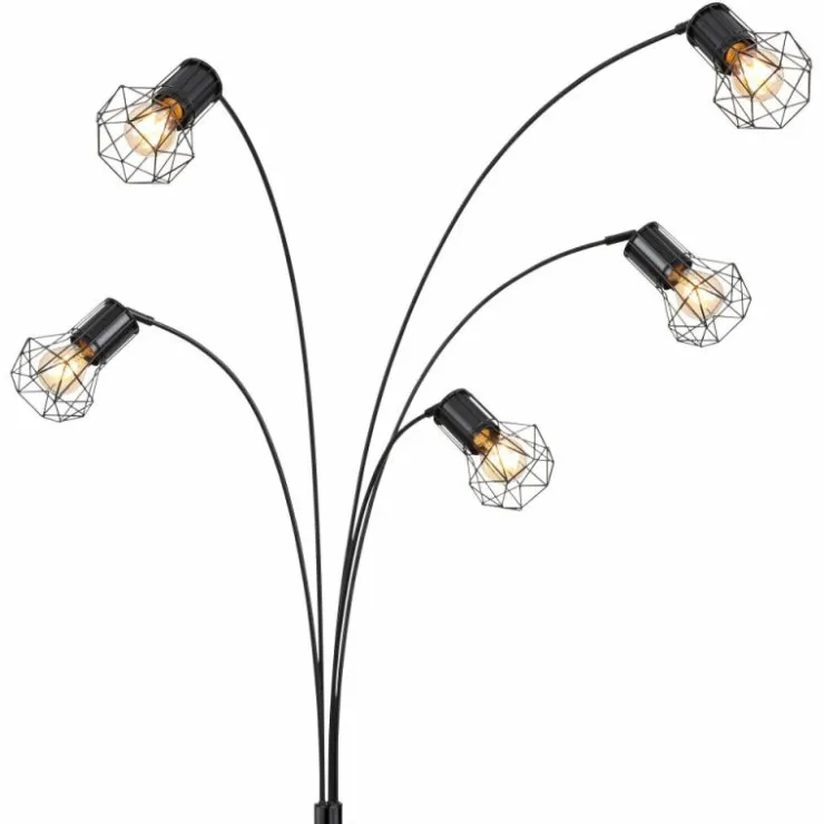 Luminaires Globo Lighting Lampadaires Et Lampes Sur Pied|Lampadaire Globo PRISKA Noir, 5 lumières