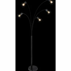 Luminaires Globo Lighting Lampadaires Et Lampes Sur Pied|Lampadaire Globo PRISKA Noir, 5 lumières