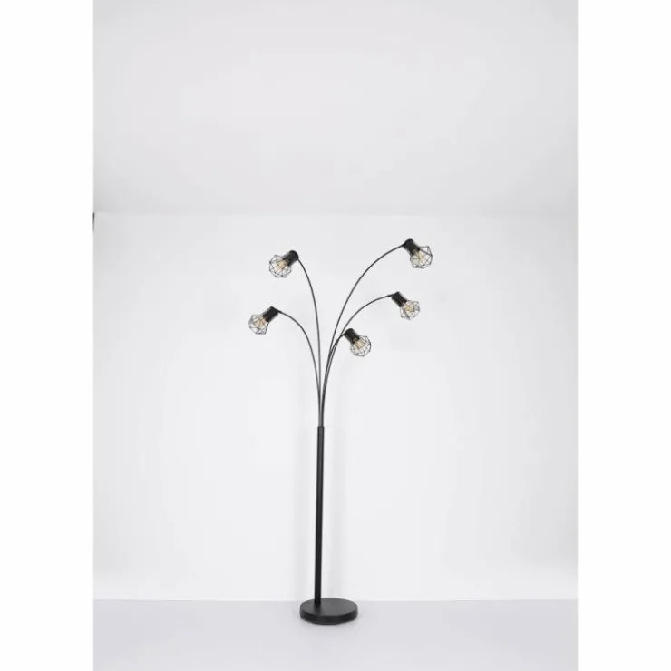Luminaires Globo Lighting Lampadaires Et Lampes Sur Pied|Lampadaire Globo PRISKA Noir, 5 lumières