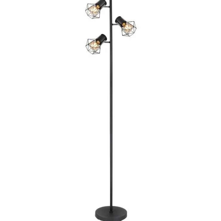 Luminaires Globo Lighting Lampadaires Et Lampes Sur Pied|Lampadaire Globo PRISKA Noir, 3 lumières