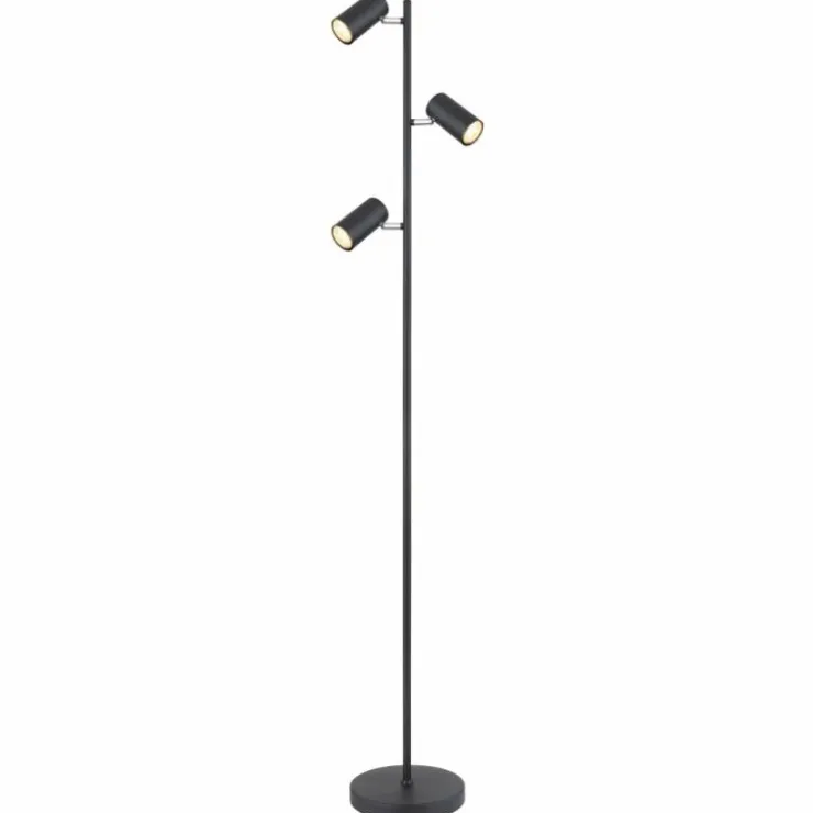 Luminaires Globo Lighting Lampadaires Et Lampes Sur Pied|Lampadaire Globo ROBBY Noir, 3 lumières