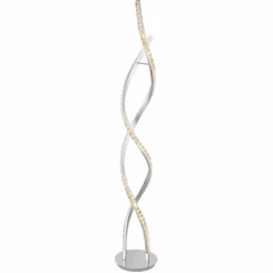 Luminaires Globo Lighting Éclairage Led|Lampadaire Globo STANIOS LED Chrome, 1 lumière, Télécommandes, Changeur de couleurs
