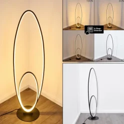 hofstein Lampadaires Et Lampes Sur Pied|Lampadaire Harpeth LED Noir, 1 lumière
