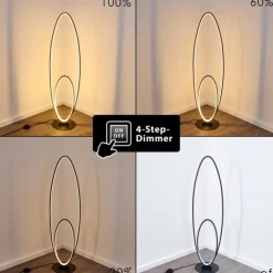 hofstein Lampadaires Et Lampes Sur Pied|Lampadaire Harpeth LED Noir, 1 lumière