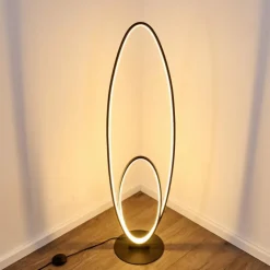 hofstein Lampadaires Et Lampes Sur Pied|Lampadaire Harpeth LED Noir, 1 lumière