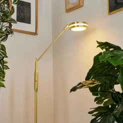 hofstein Lampadaires Et Lampes Sur Pied|Lampadaire Huallilemu LED Laiton, 1 lumière