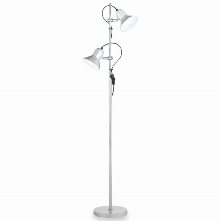 Luminaires Ideallux Lampadaires Et Lampes Sur Pied|Lampadaire Ideal Lux POLLY Argenté, 2 lumières