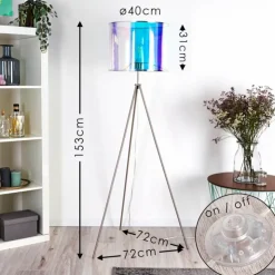 hofstein Lampadaires Et Lampes Sur Pied|Lampadaire Kaunas Nickel mat, 1 lumière