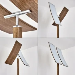 hofstein Lampadaires Et Lampes Sur Pied|Lampadaire Lasona LED Brun, Argenté, 2 lumières