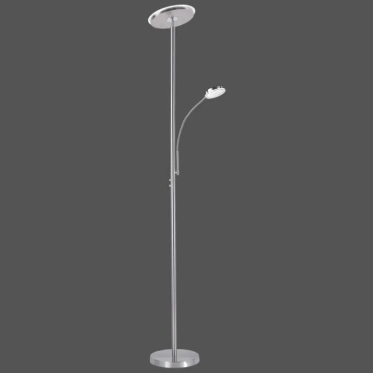 Luminaires Leuchten Direkt Lampadaires Et Lampes Sur Pied|Lampadaire Leuchten Direkt HANS LED Acier inoxydable, 2 lumières