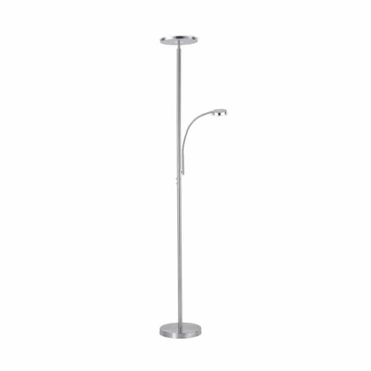 Luminaires Leuchten Direkt Lampadaires Et Lampes Sur Pied|Lampadaire Leuchten Direkt HANS LED Acier inoxydable, 2 lumières