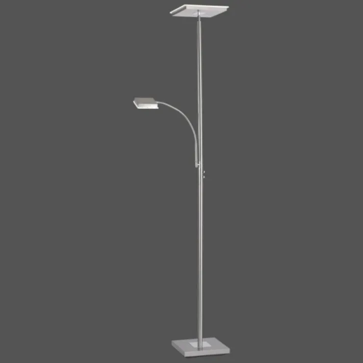 Luminaires Leuchten Direkt Lampadaires Et Lampes Sur Pied|Lampadaire Leuchten Direkt HANS LED Acier inoxydable, 2 lumières