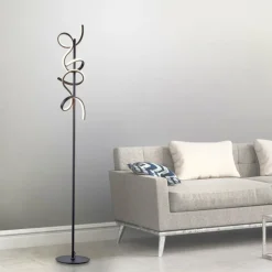 Luminaires Leuchten Direkt Éclairage Led|Lampadaire Leuchten-Direkt CURLS LED Noir, 2 lumières