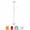 Lampadaire Leuchten-Direkt LOLAsmart-ROCCO LED Acier brossé, 1 lumière, Télécommandes