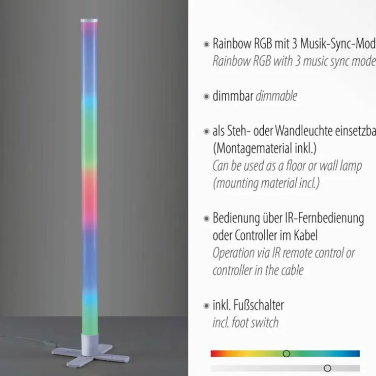 Luminaires Leuchten Direkt Éclairage Led|Lampadaire Leuchten-Direkt RINGO LED Argenté, 1 lumière, Télécommandes, Changeur de couleurs