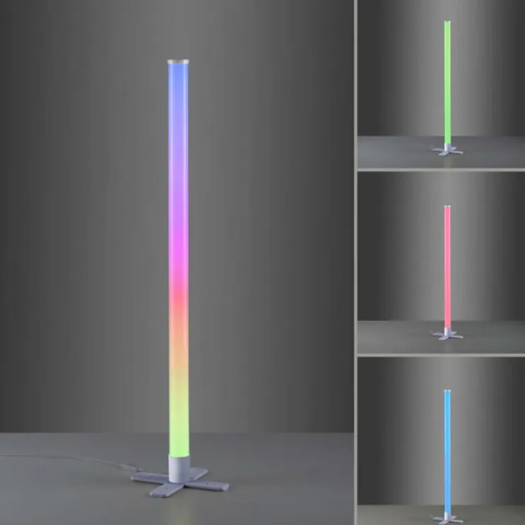 Luminaires Leuchten Direkt Éclairage Led|Lampadaire Leuchten-Direkt RINGO LED Argenté, 1 lumière, Télécommandes, Changeur de couleurs