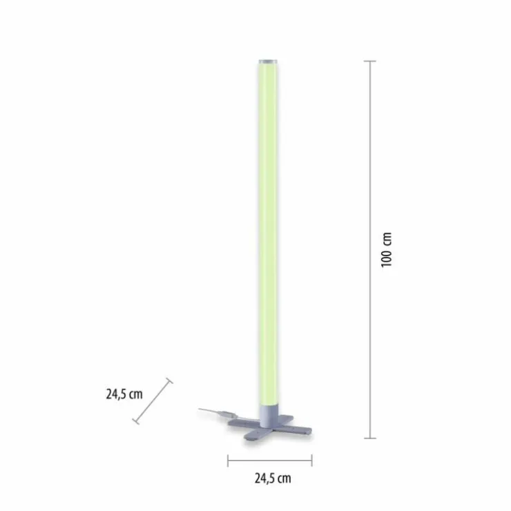 Luminaires Leuchten Direkt Éclairage Led|Lampadaire Leuchten-Direkt RINGO LED Argenté, 1 lumière, Télécommandes, Changeur de couleurs