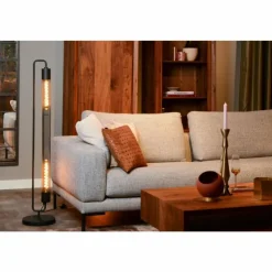 Luminaires Lucide Lampadaires Et Lampes Sur Pied|Lampadaire Lucide CALIXT Noir, 2 lumières