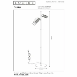 Luminaires Lucide Lampadaires Et Lampes Sur Pied|Lampadaire Lucide CLUBS Blanc, 2 lumières