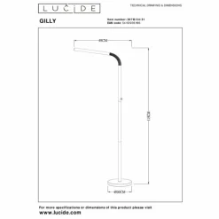 Luminaires Lucide Éclairage Led|Lampadaire Lucide GILLY LED Blanc, 1 lumière