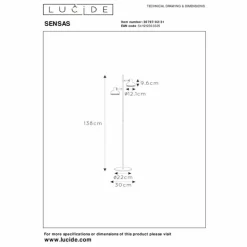 Luminaires Lucide Lampadaires Et Lampes Sur Pied|Lampadaire Lucide SENSAS Blanc, 2 lumières
