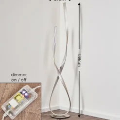 hofstein Éclairage Led|Lampadaire Medle LED Nickel mat, 1 lumière