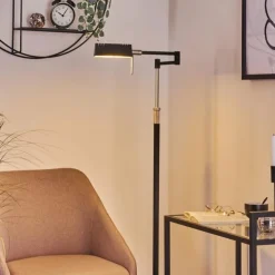 hofstein Éclairage Led|Lampadaire Norrlida LED Chrome, Noir, 1 lumière
