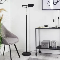 hofstein Éclairage Led|Lampadaire Norrlida LED Chrome, Noir, 1 lumière