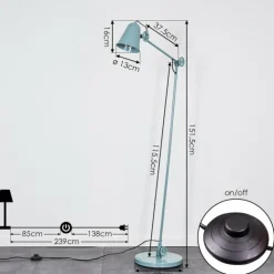 hofstein Lampadaires Et Lampes Sur Pied|Lampadaire Pany Bleu, 1 lumière