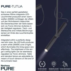 Luminaires Paul Neuhaus Éclairage Led|Lampadaire Paul Neuhaus PURE-TUTUA LED Noir, 1 lumière