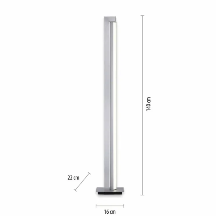 Luminaires Paul Neuhaus Lampadaires Et Lampes Sur Pied|Lampadaire Paul Neuhaus PURE-LINES LED Aluminium, 1 lumière, Télécommandes