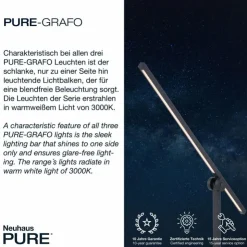 Luminaires Paul Neuhaus Éclairage Led|Lampadaire Paul Neuhaus PURE-GRAFO LED Noir, 1 lumière