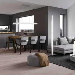 Lampadaire Paul Neuhaus Q-TOWER LED Aluminium, 2 lumières, Télécommandes