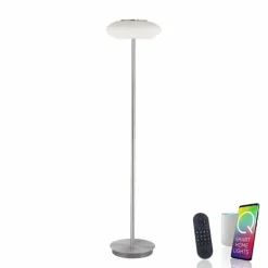 Lampadaire Paul Neuhaus Q-ETIENNE LED Acier brossé, 1 lumière, Télécommandes