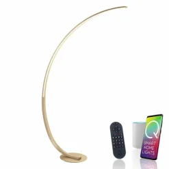 Lampadaire Paul Neuhaus Q-VITO LED Laiton, 1 lumière, Télécommandes