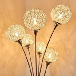 hofstein Lampadaires Et Lampes Sur Pied|Lampadaire Paul Neuhaus WOMBLE Acier inoxydable, 6 lumières