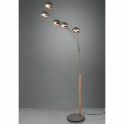 Luminaires Reality Lampadaires Et Lampes Sur Pied|Lampadaire Reality Dito Brun foncé, Nickel mat, 5 lumières