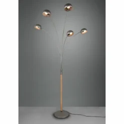 Luminaires Reality Lampadaires Et Lampes Sur Pied|Lampadaire Reality Dito Brun foncé, Nickel mat, 5 lumières
