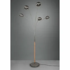 Luminaires Reality Lampadaires Et Lampes Sur Pied|Lampadaire Reality Dito Brun foncé, Nickel mat, 5 lumières